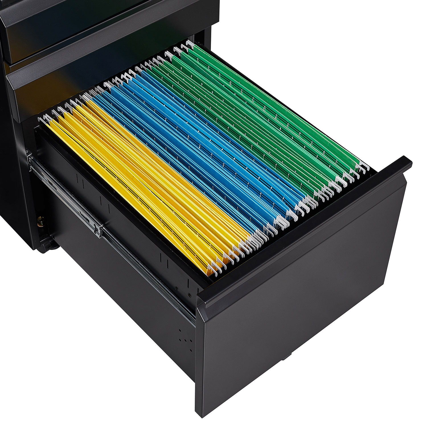 Contemporary 3 Drawer Mobile Filing Cabinet With Lock, Metal Office Storage For Legal / Letter Size