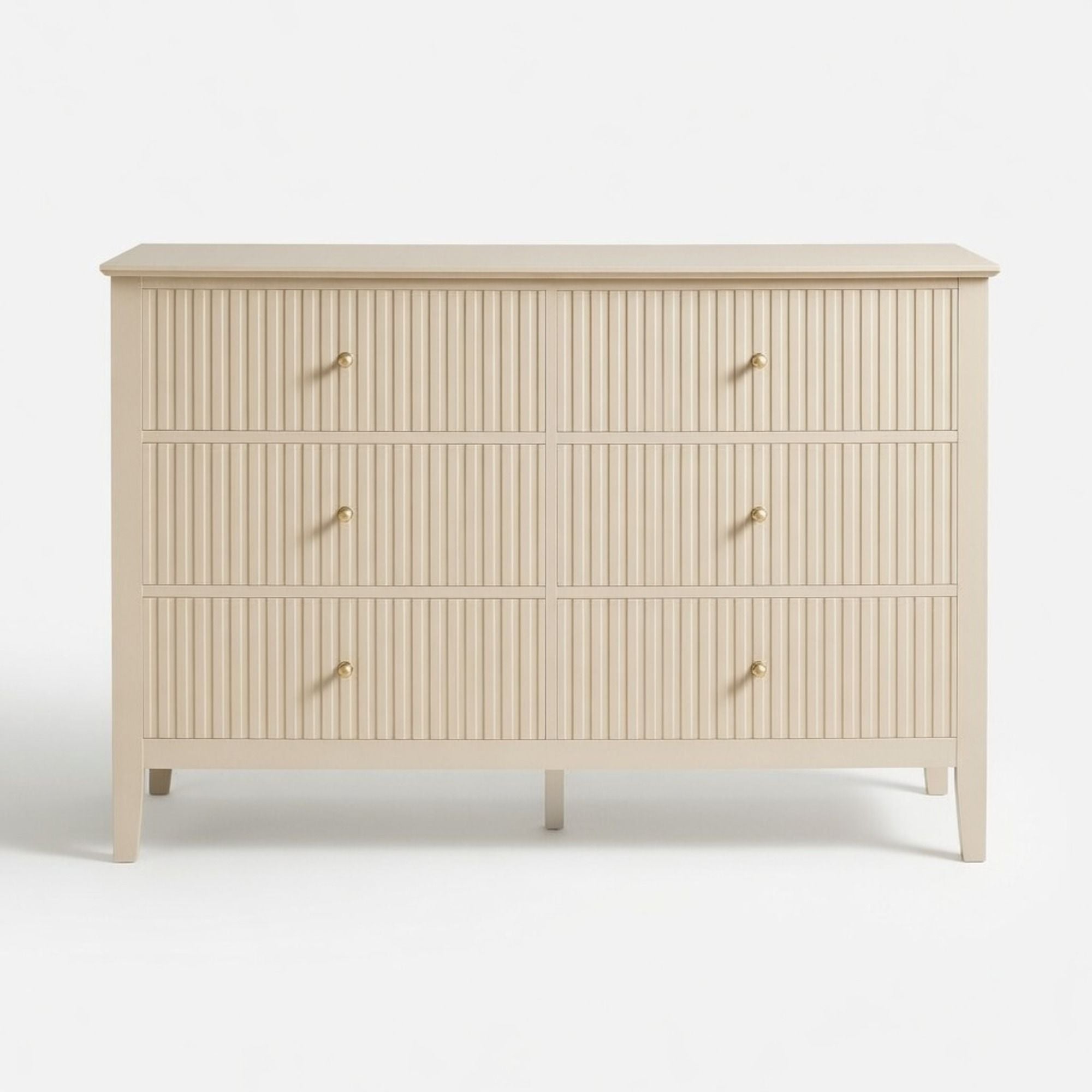 Modern 6 Drawer Fluted Dresser