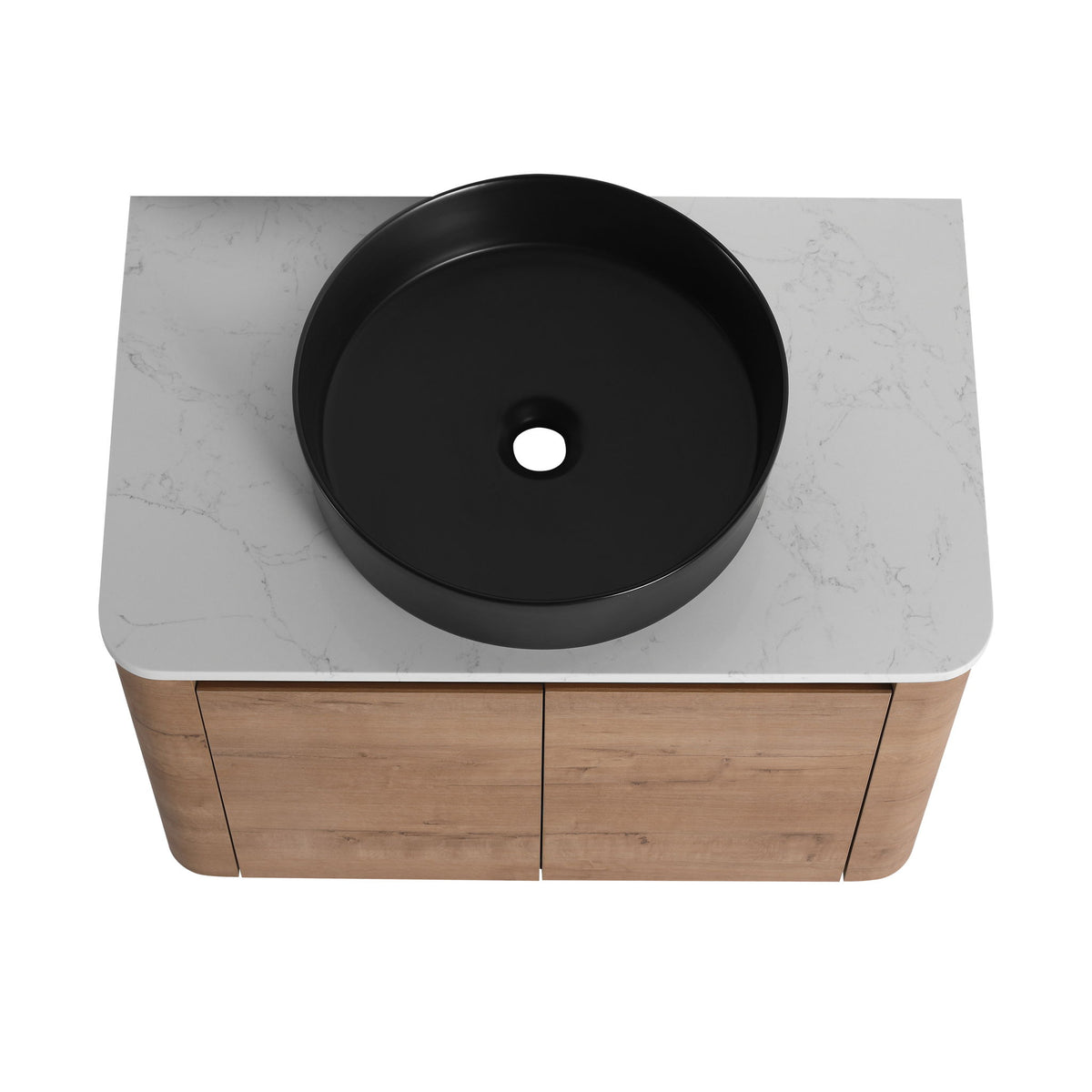 Wall Mounted Bathroom Vanity With Art Sink, 1 Storage Shelf, Soft Close Door
