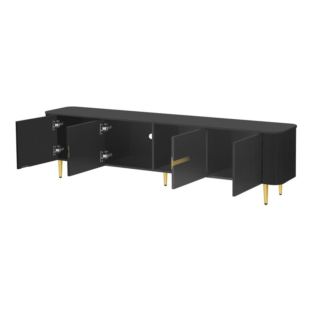 TV Stand For TVs, Media Console With 4 Spacious Cabinets For Living Room