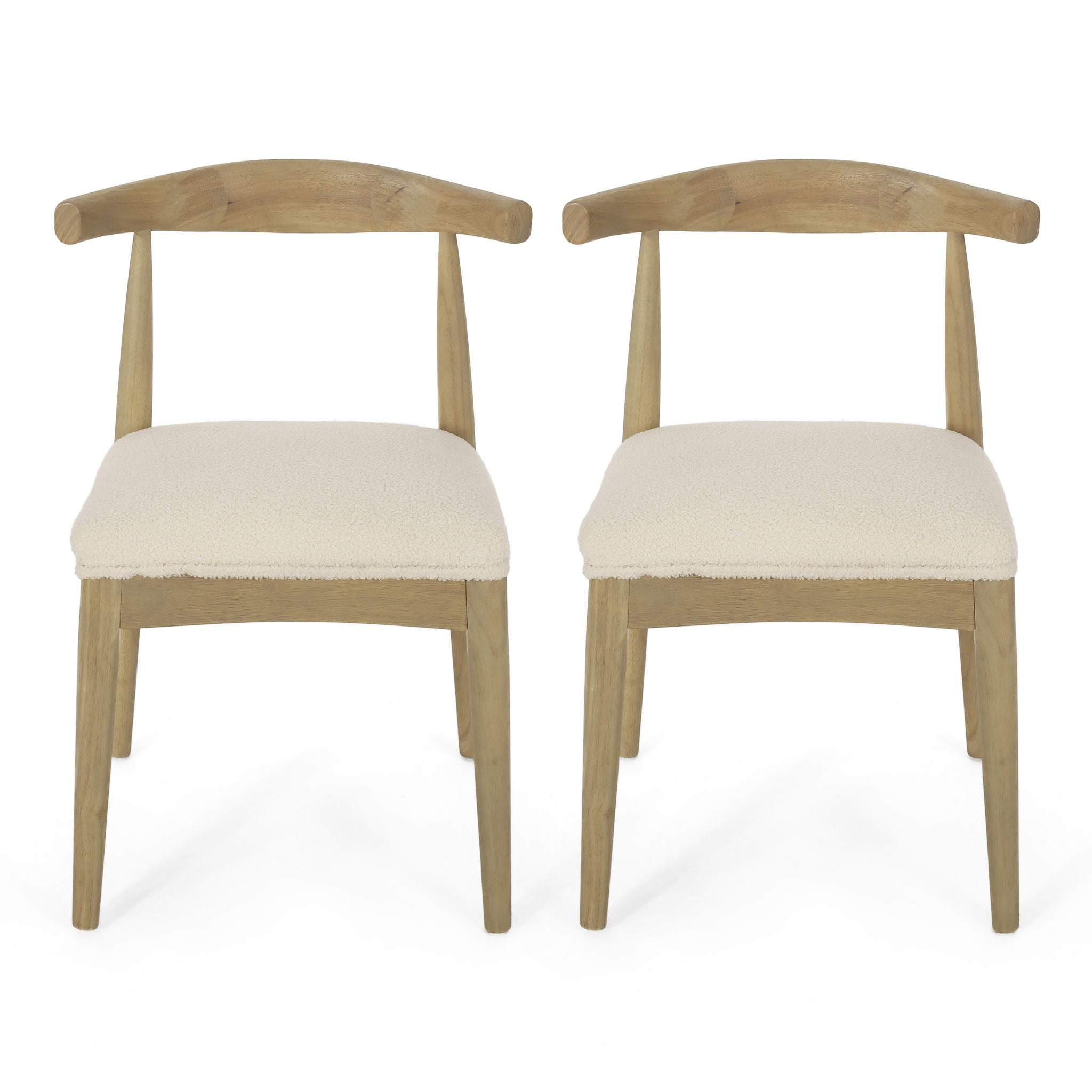 Mid Century Modern Dining Chair Set With Upholstered Seating