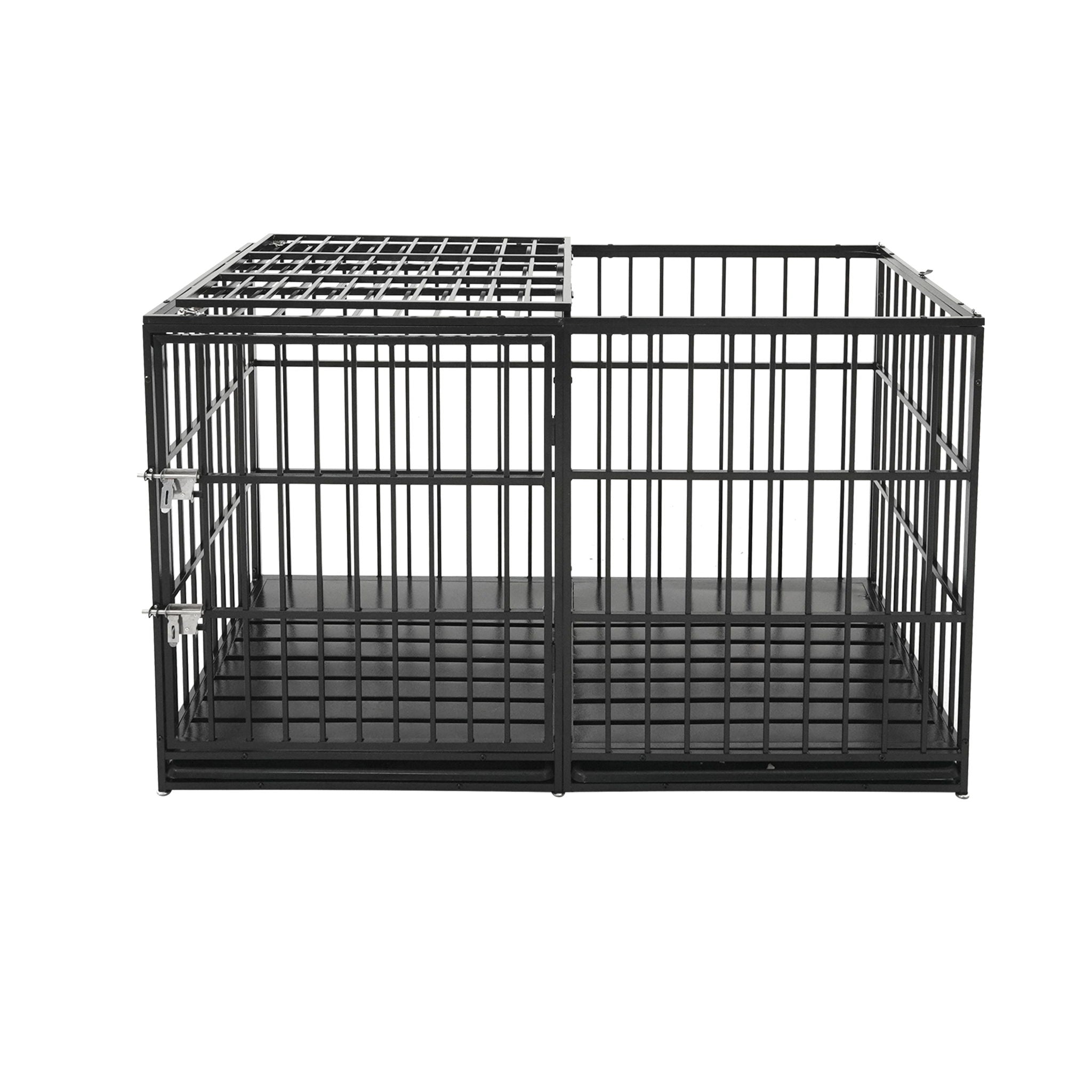 Extra Large Heavy Duty Dog Crate With Removable Pans For Dogs - Black