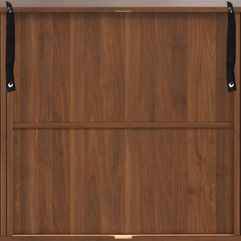 Fluted Liquor & Coffee Bar Cabinet With 6 Wine Racks And 3 Glass Holders
