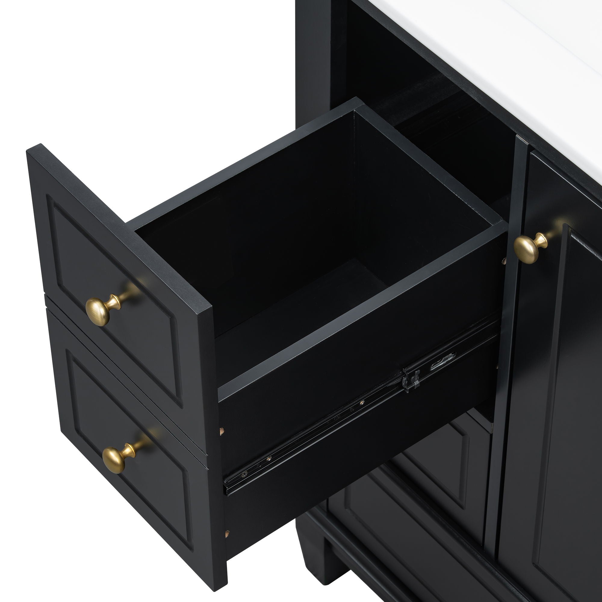 Freestanding Bathroom Vanity With Sink, Soft Close Door, 3 Drawers