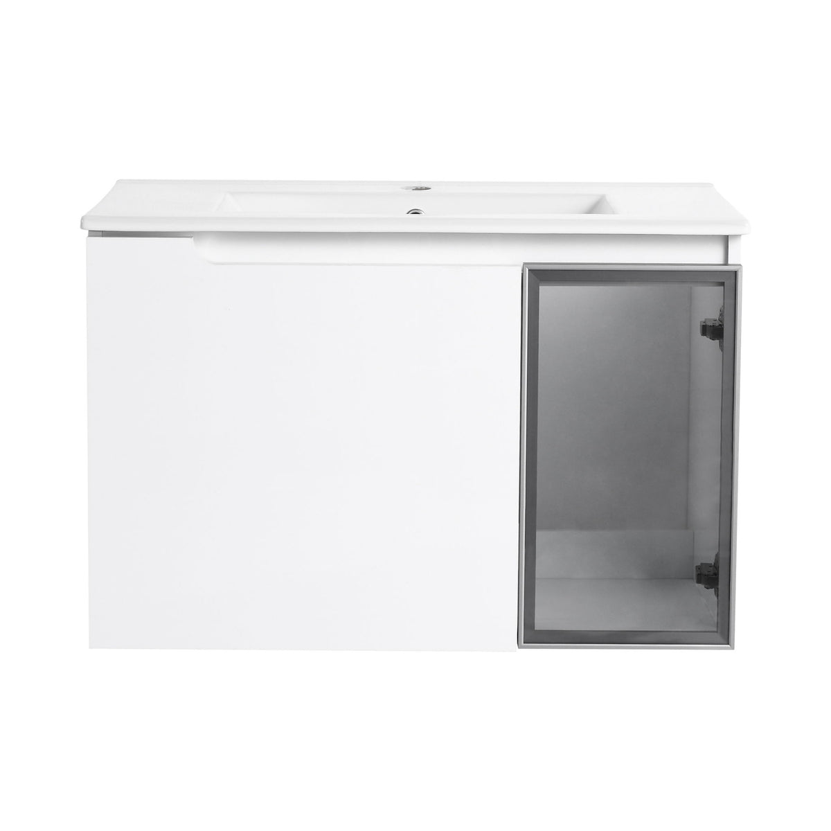 Wall Mounted Bathroom Vanity With Sink, 2 Soft Close Doors, Cabinet & Half Door