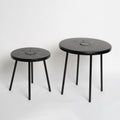 Solar Powered Side Table With LED Light, Outdoor / Indoor - Black