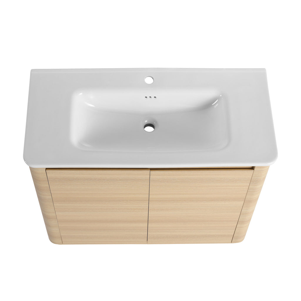 Freestanding Bathroom Vanity With Sink & 2 Soft Close Doors