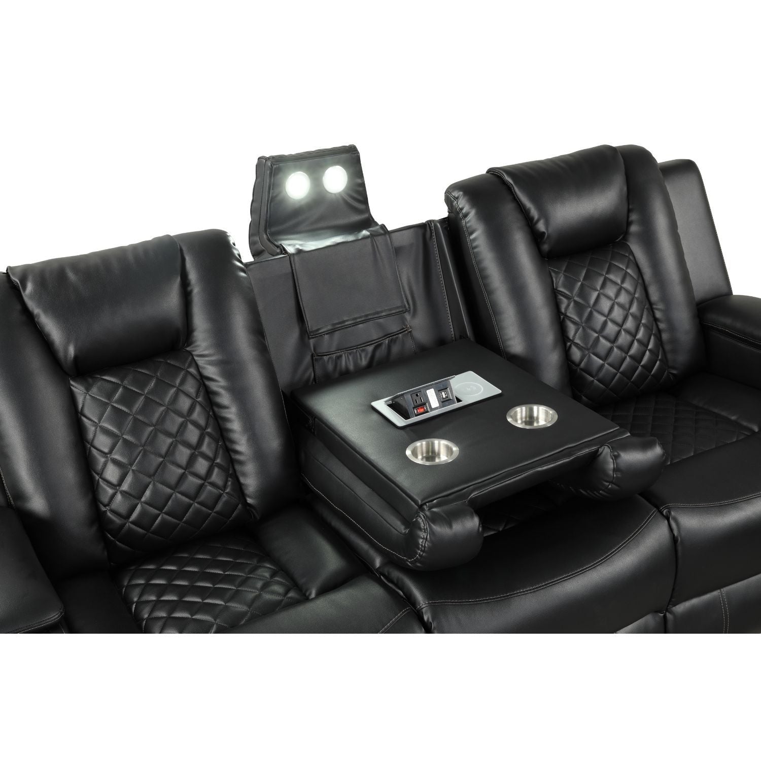 Benz - LED & Power Recliner With Adjustable Headrests And Ambient LED Lighting