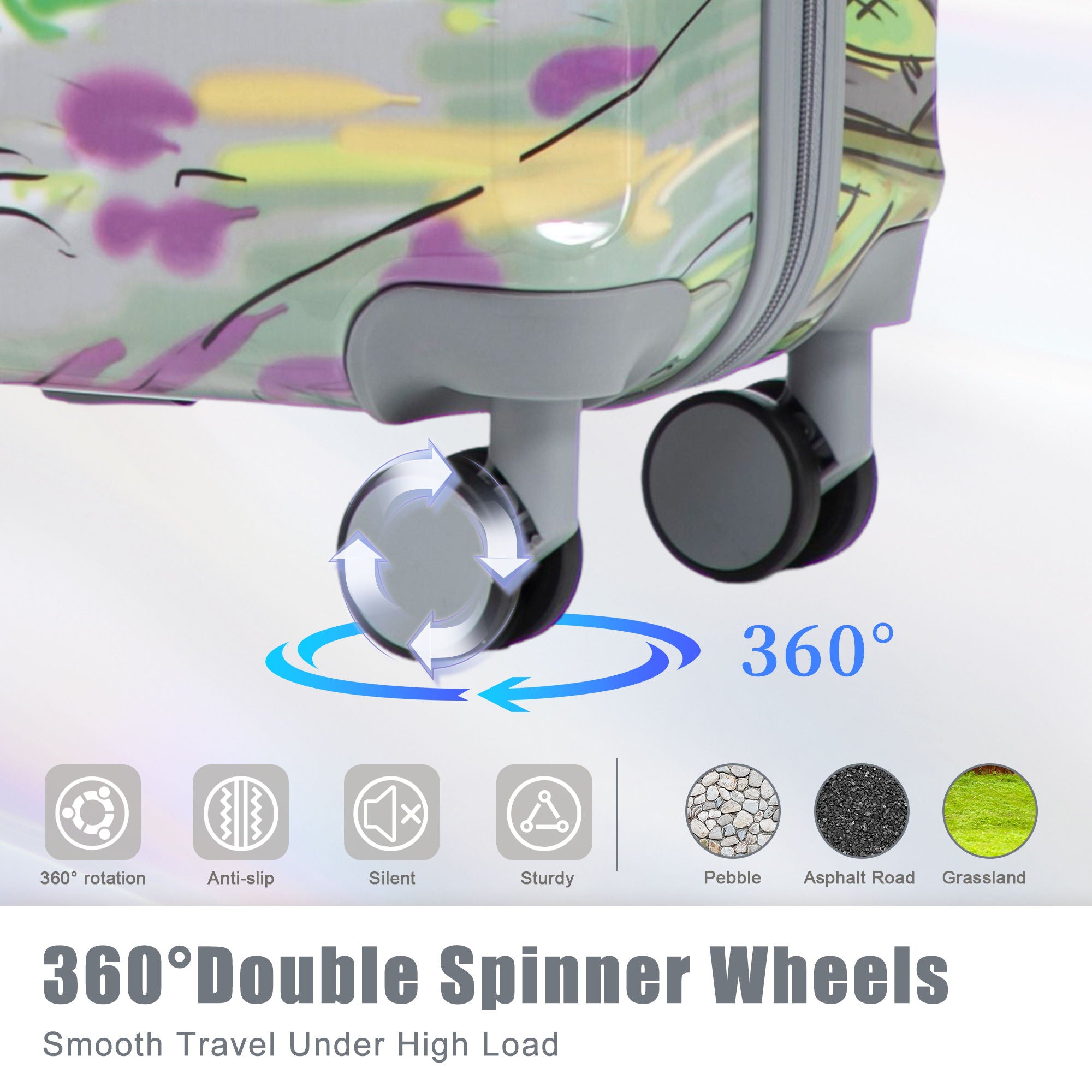 3 Piece Spinner Luggage Set 20" / 24" / 28" With Combination Lock And Silent Wheels - Coffee