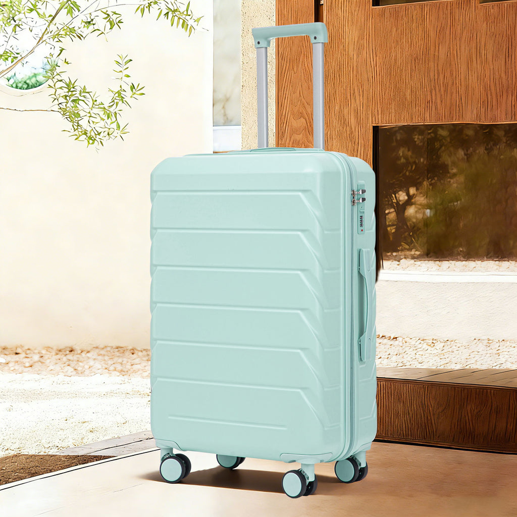 Hard Shell Luggage With Scratch Resistant Surface, 4 Wheels, Combination Lock & Side Hooks