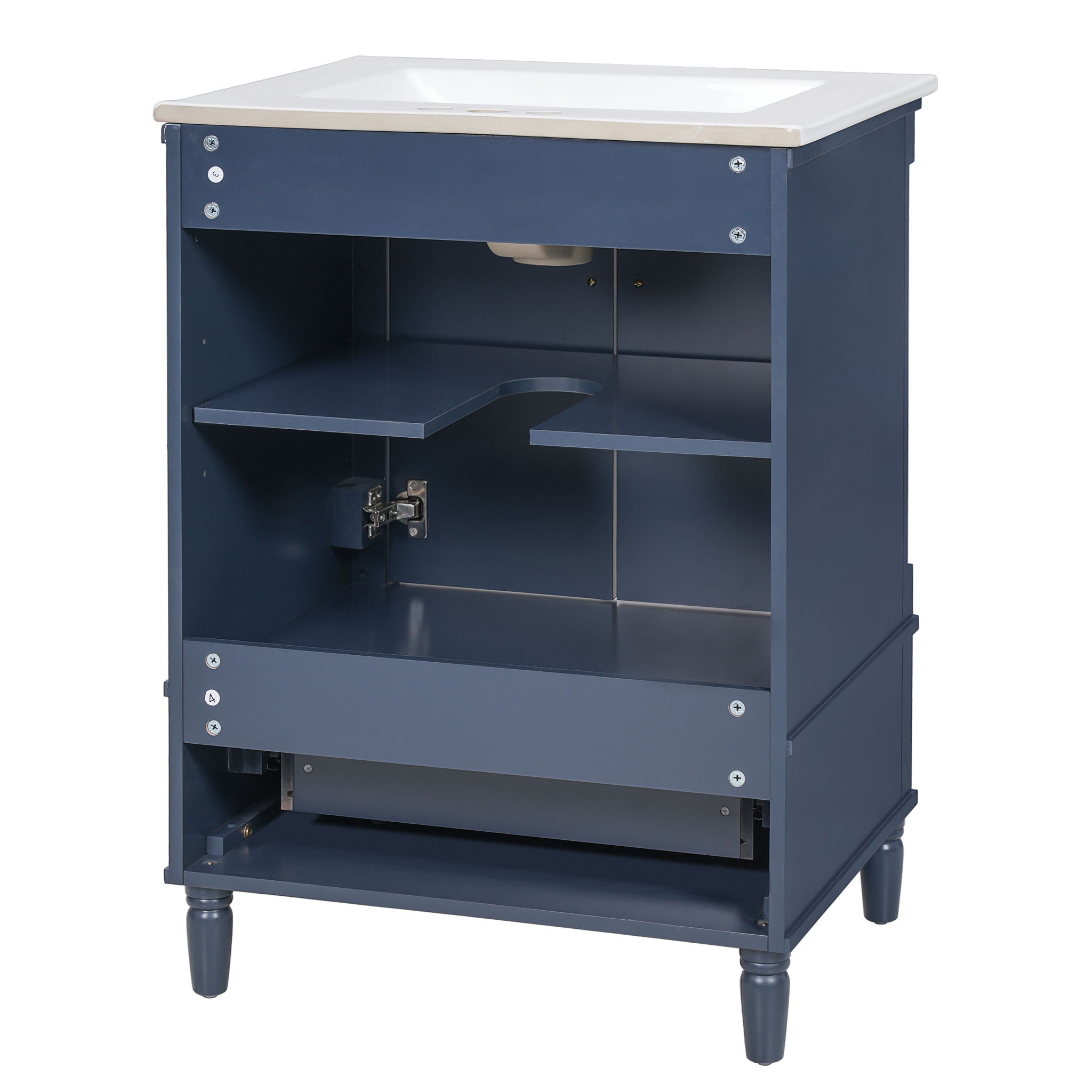 Bathroom Vanity With Ornate French Cylinder Legs, Soft Close Drawer