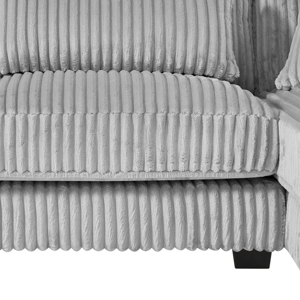 U - Shaped Sectional Sofa With Chaise Lounge, Oversized Living Room Sofa - Gray