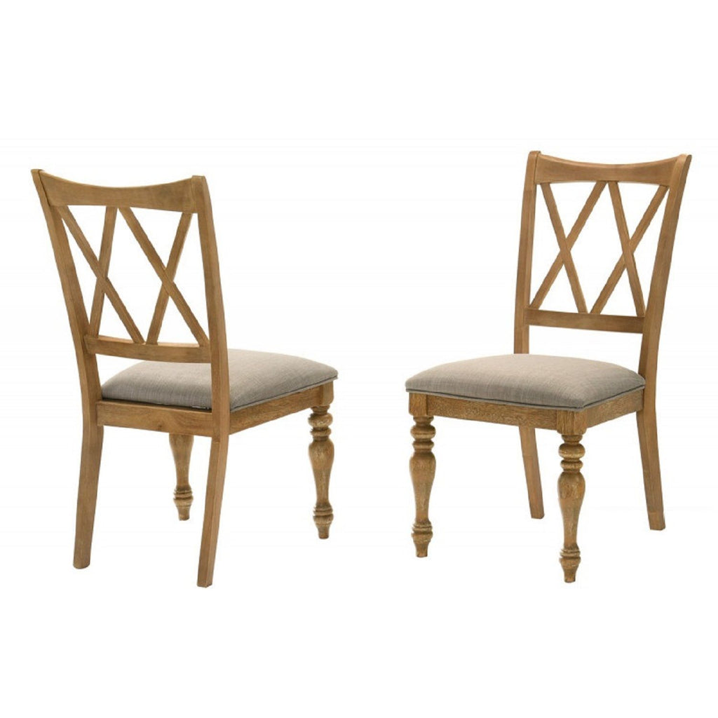 Dining Chair, Double X Back Kitchen Chairs (Set of 2) - Brown