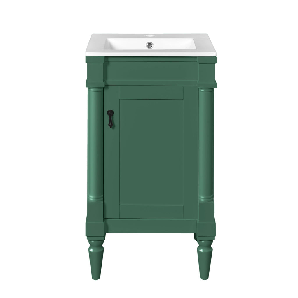 Bathroom Vanity With Sink, Storage Cabinet With Door, Drop In Sink, Compact Freestanding Design