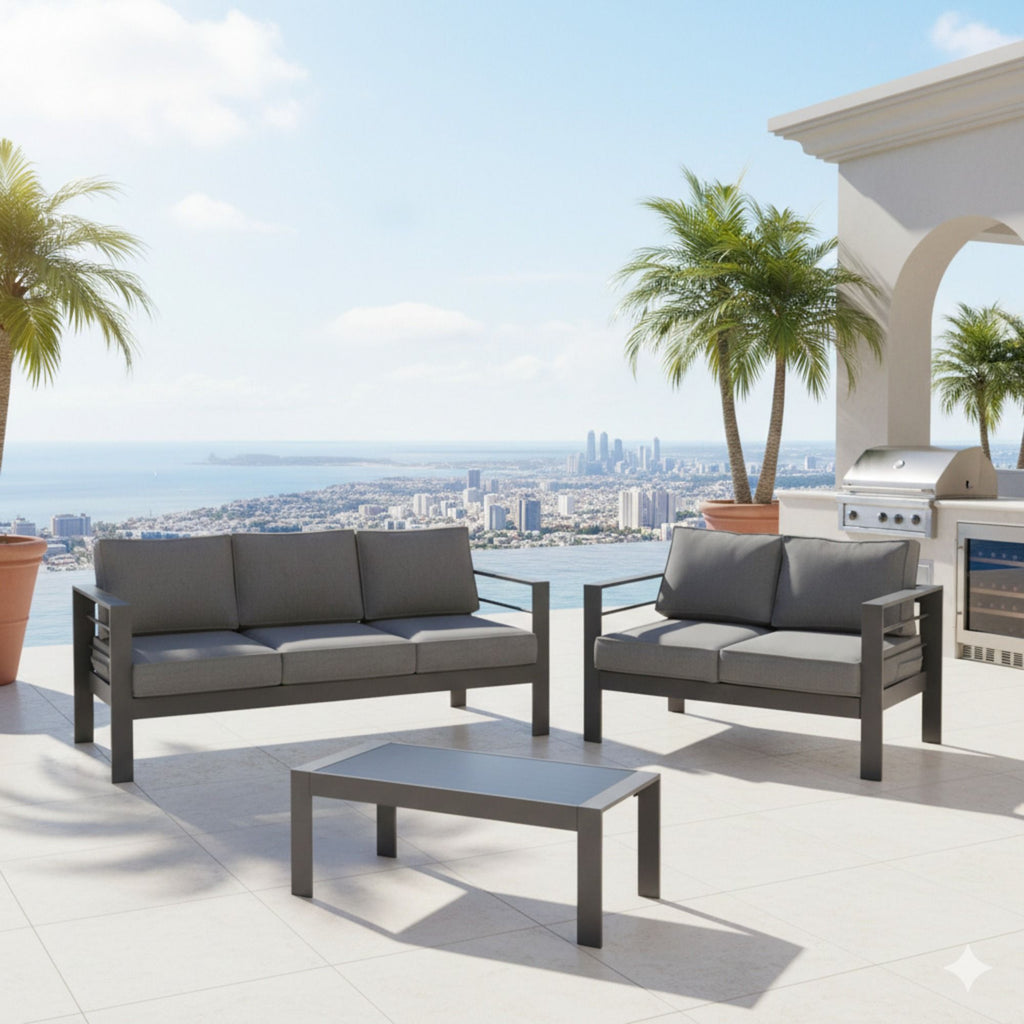 Outdoor Patio Set All-Weather With Thick Cushions