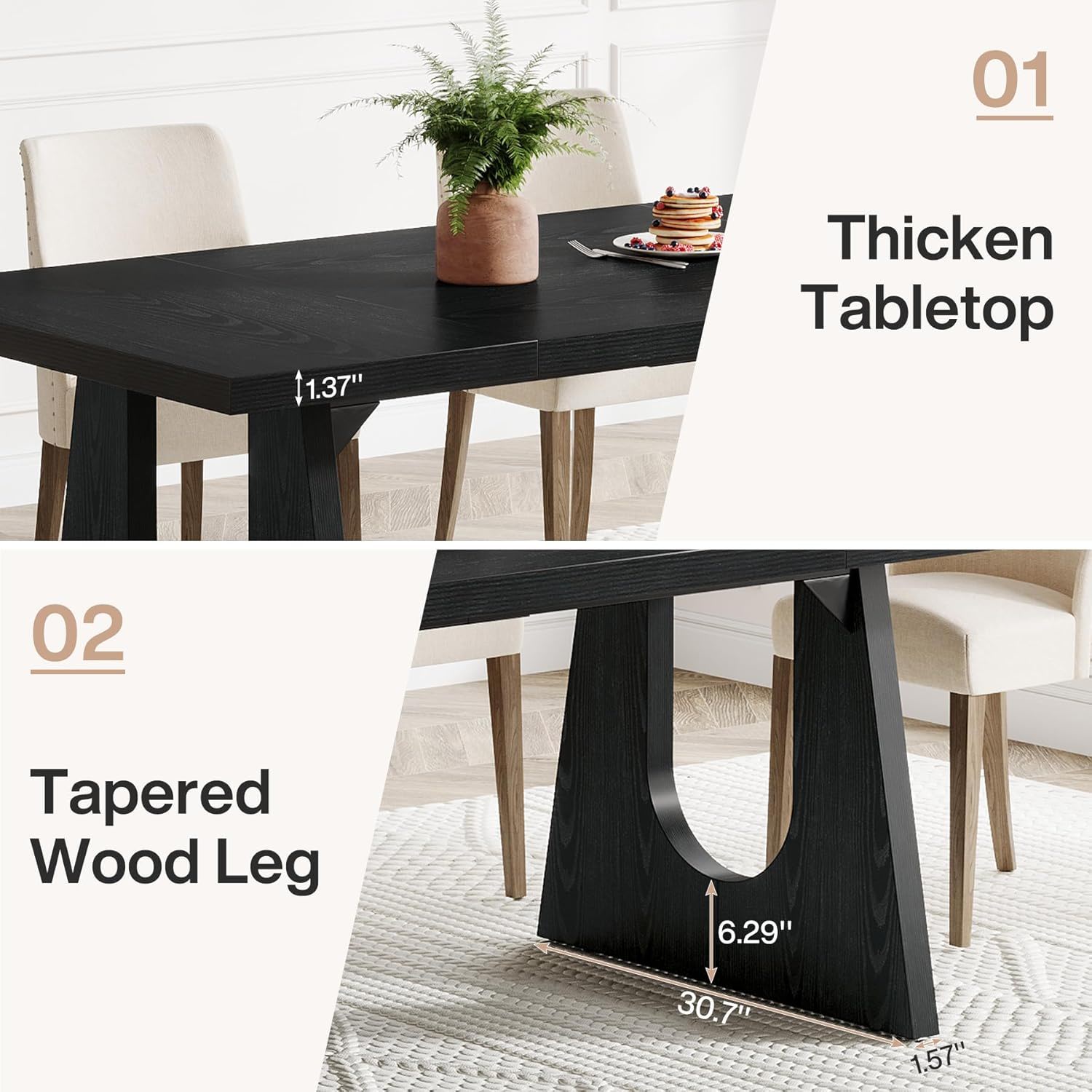 Dining Large Rectangular Kitchen & Dinner Table