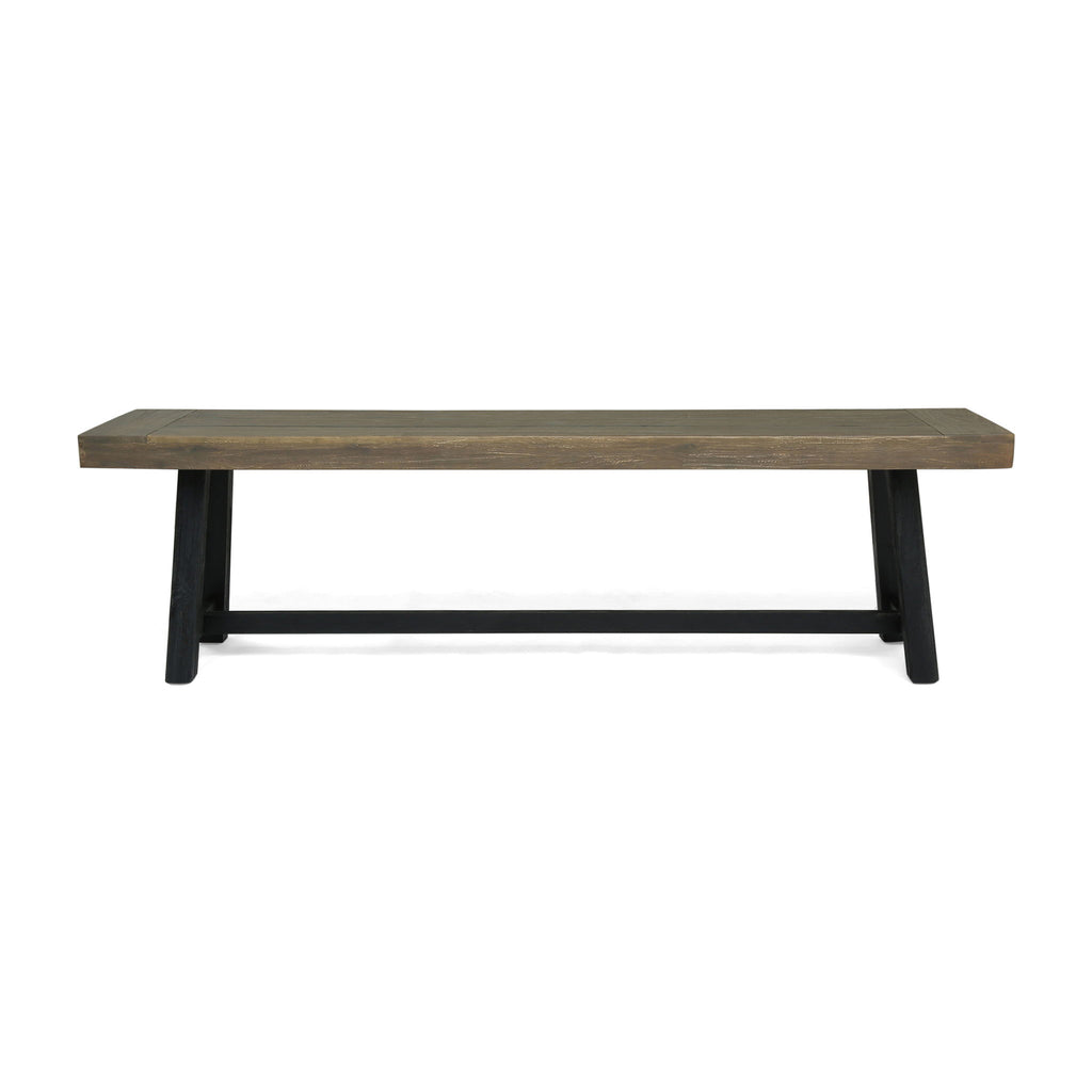 Cloud - Outdoor Bench With Acacia Wood Frame And Slat Panel Design