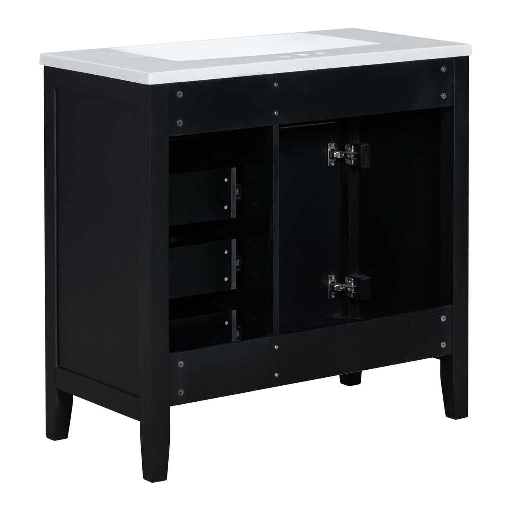 Modern Bathroom Vanity With Sink, Freestanding With Drawers And Doors