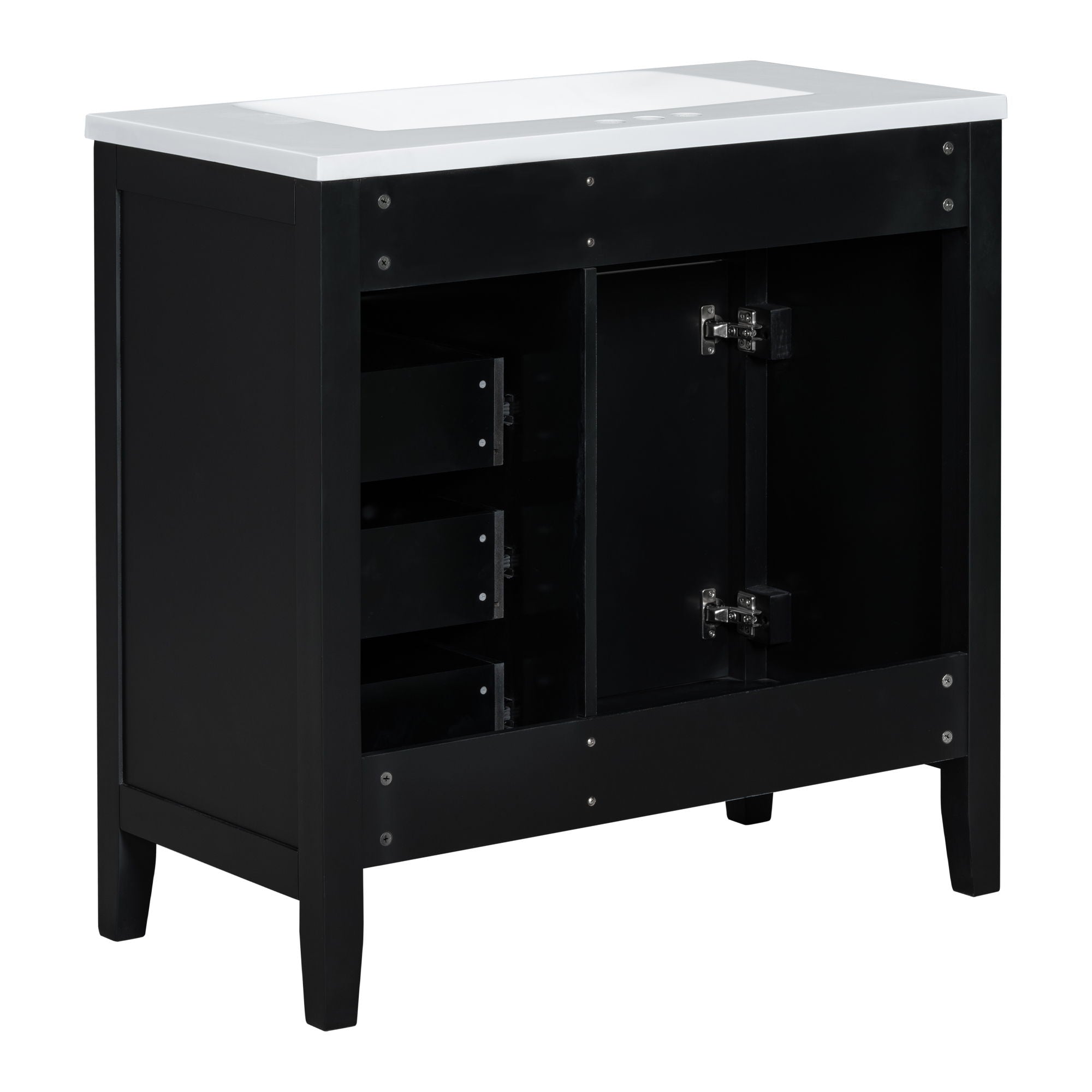 Modern Bathroom Vanity With Sink, Freestanding With Drawers And Doors