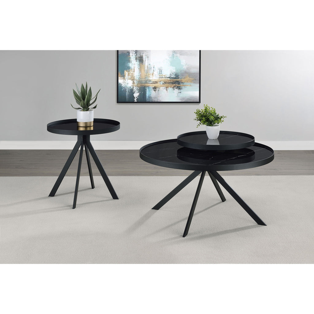 Shayne - Round Top Coffee Table With 2 Tier Design