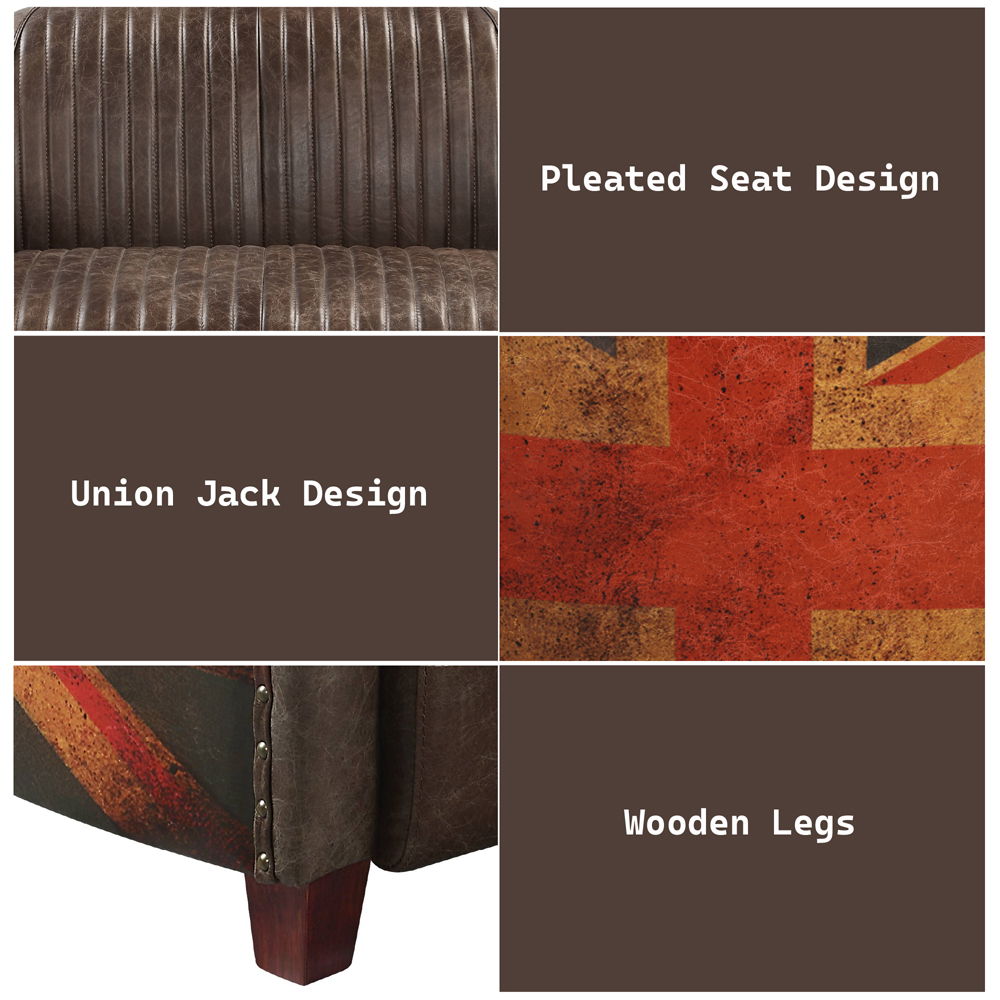 Brancaster - Loveseat - Antique Slate Top Grain Leather