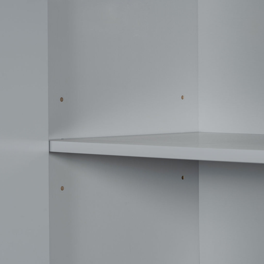 Modern Bathroom Storage Cabinet With Two Laundry Baskets, One Drawer, Adjustable Shelf