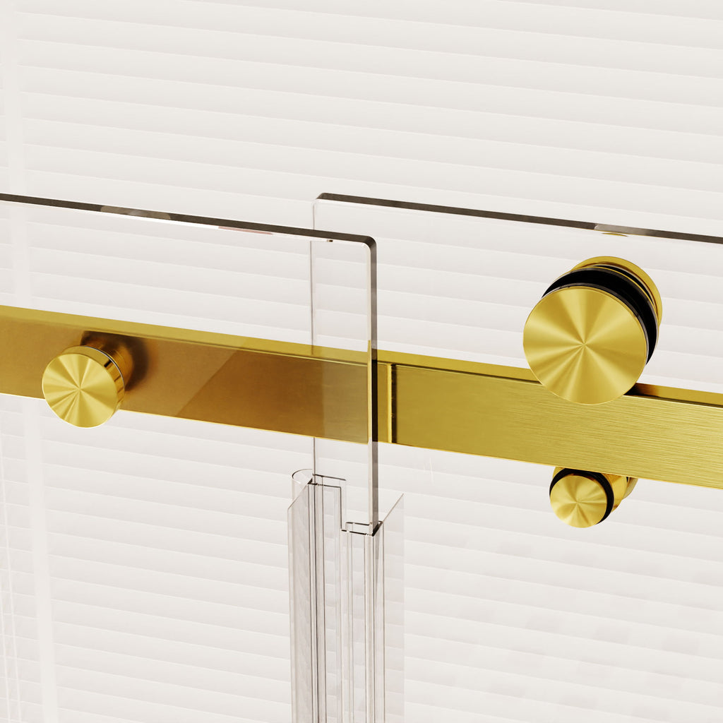 Frameless Single Sliding Shower Door, Sgcc Tempered Glass, Reversible