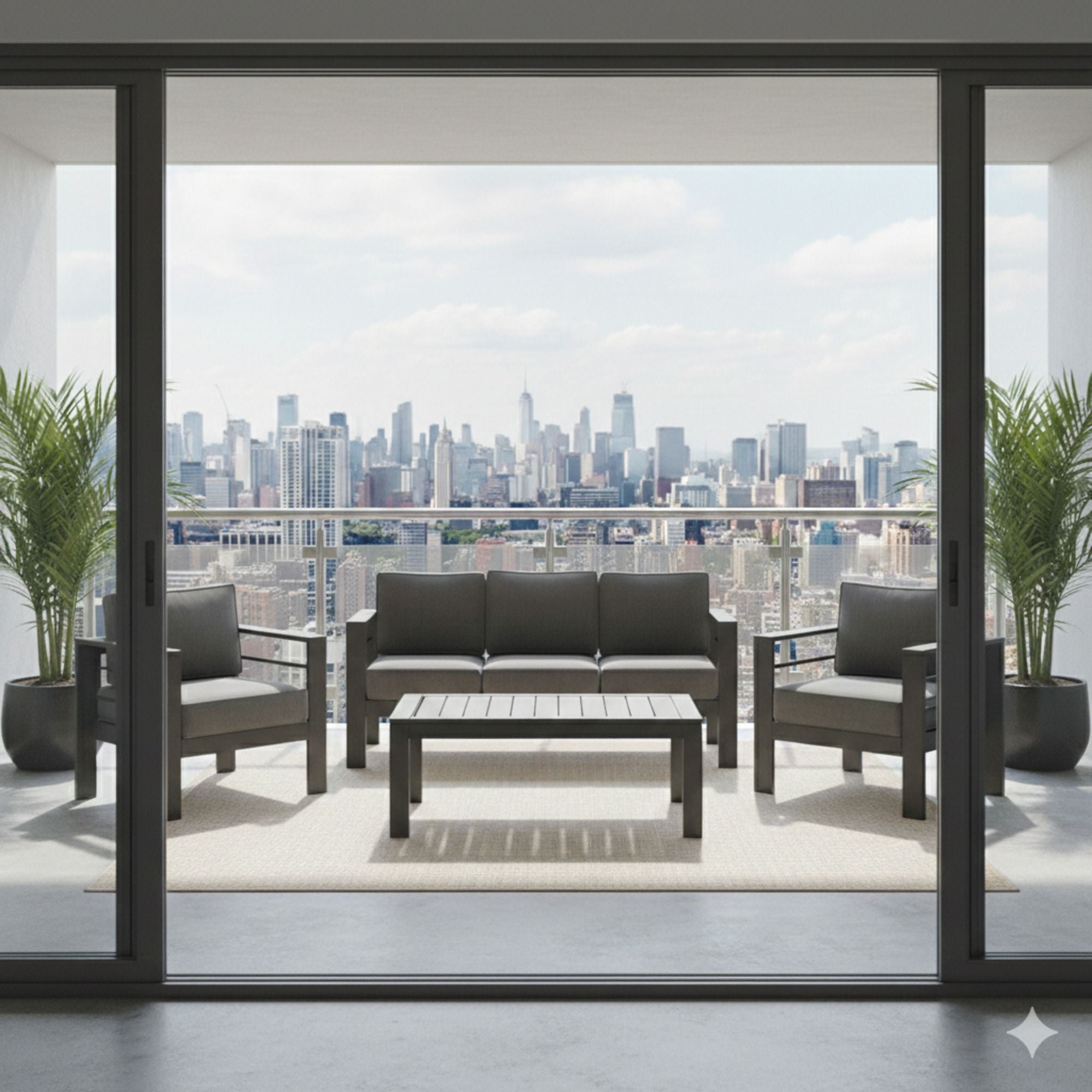 Outdoor Patio Set All-Weather With Thick Cushions