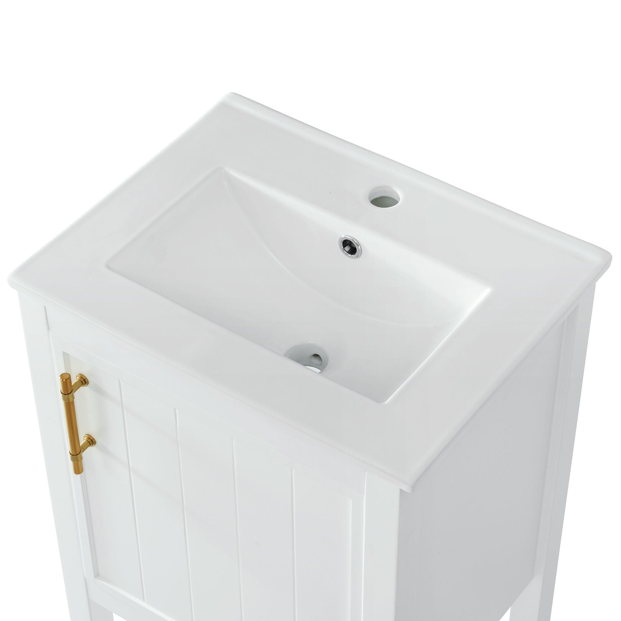 Modern Bathroom Vanity With Sink, Soft-Closing Door And Open Shelf