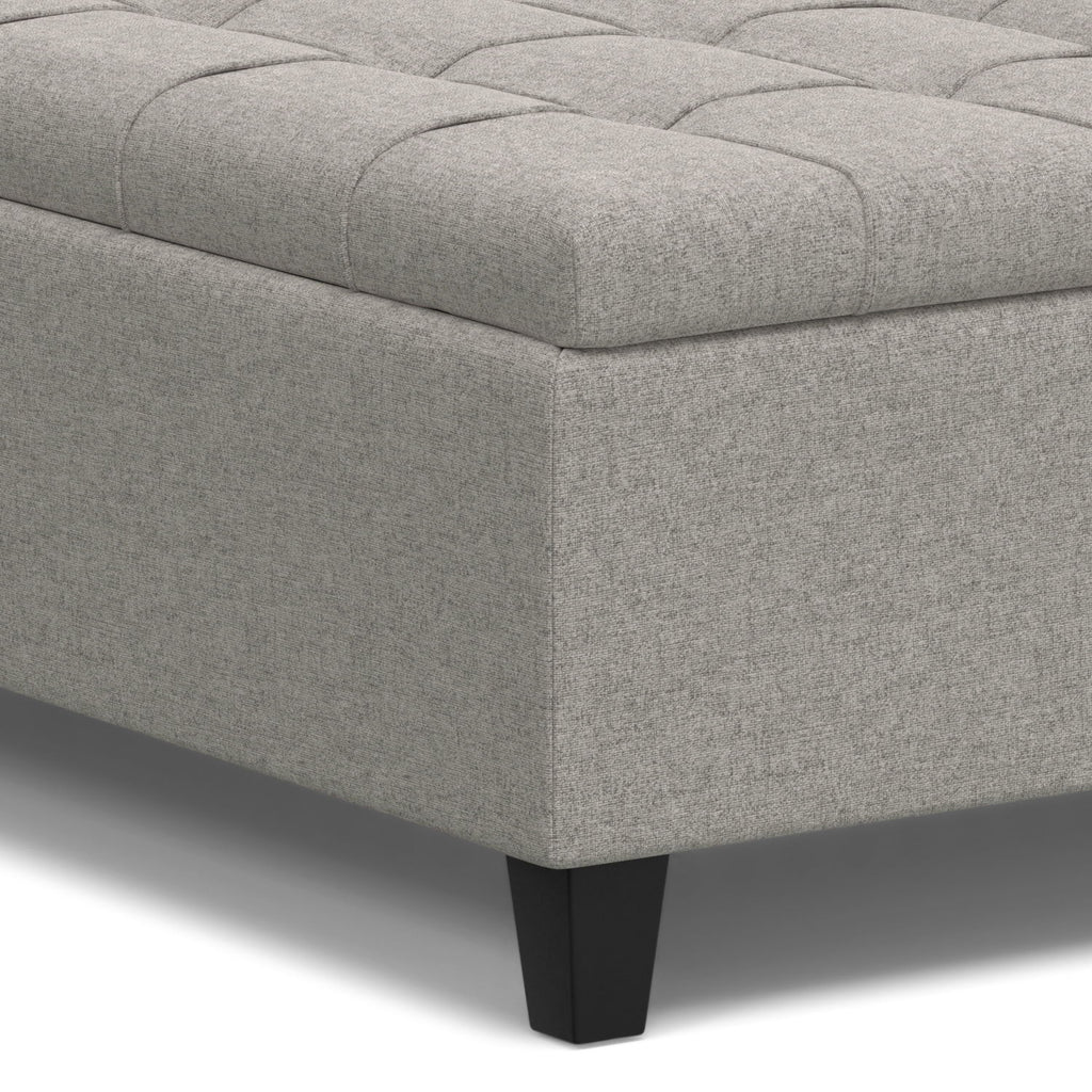 Harrison - Large Square Coffee Table Storage Ottoman - Gray
