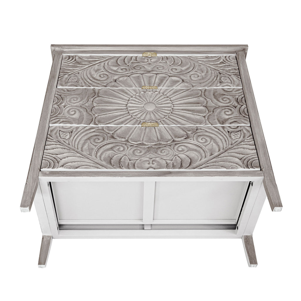 3 Drawer Cabinet, American Furniture, Suitable For Bedroom, Living Room - Light Gray