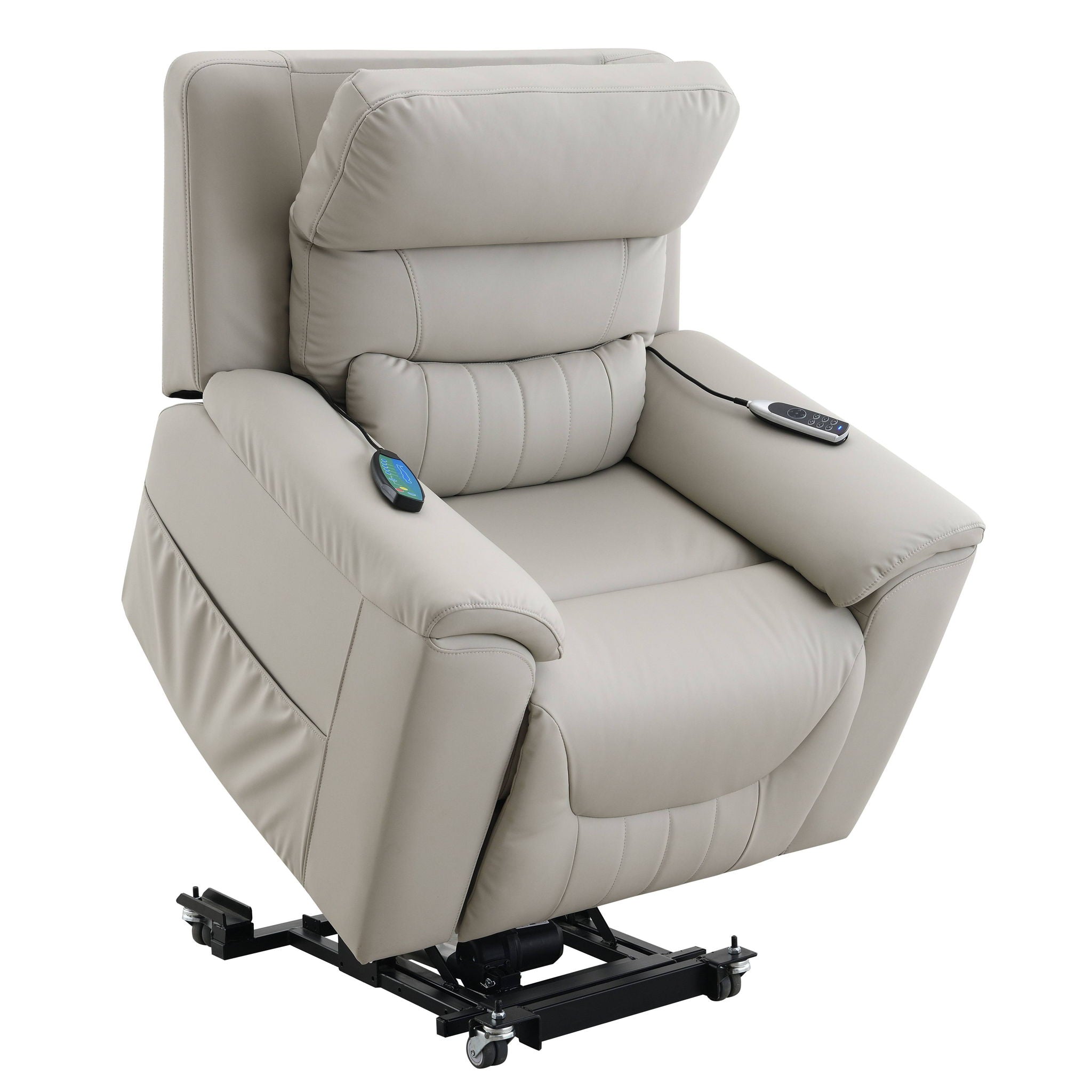 Marsha - Power Recliner With Lift & Massage - Light Gray