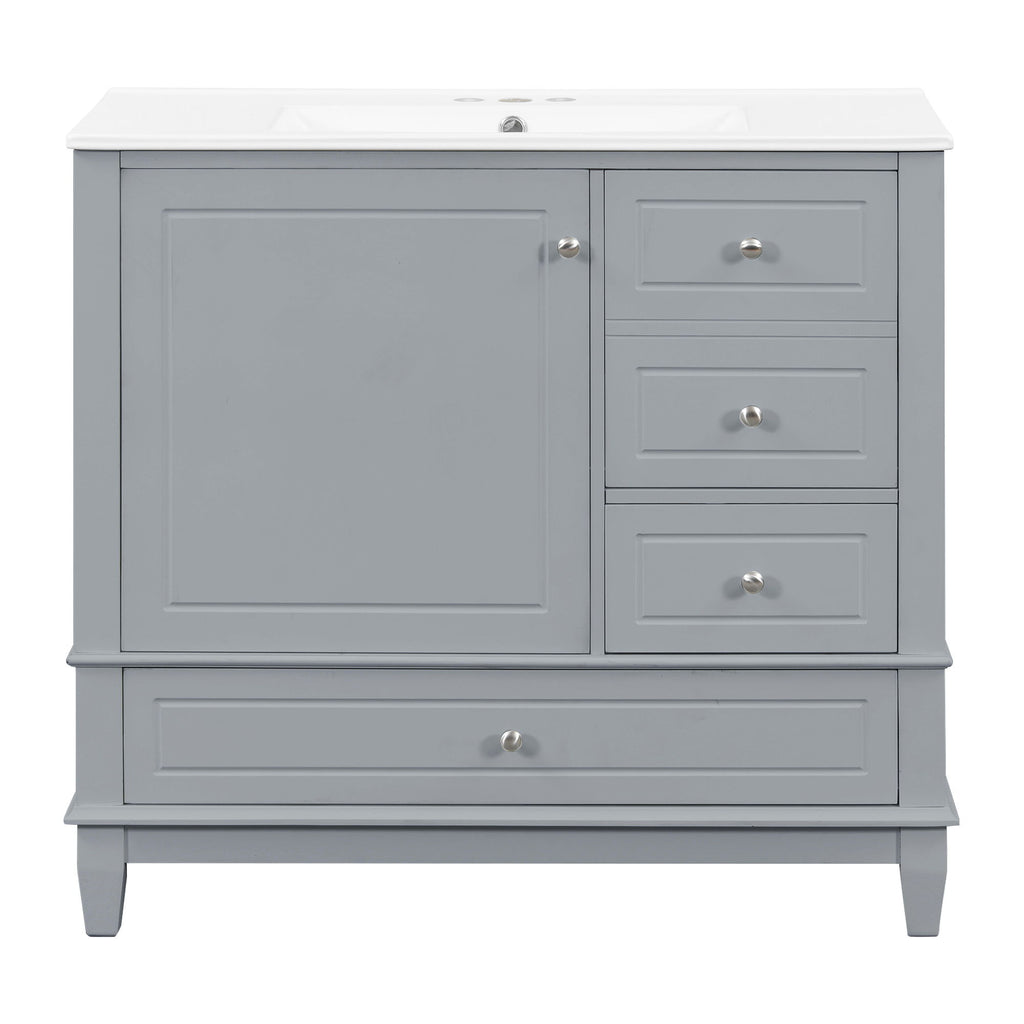 Modern Bathroom Vanity With Sink, 3 Drawers & Cabinet