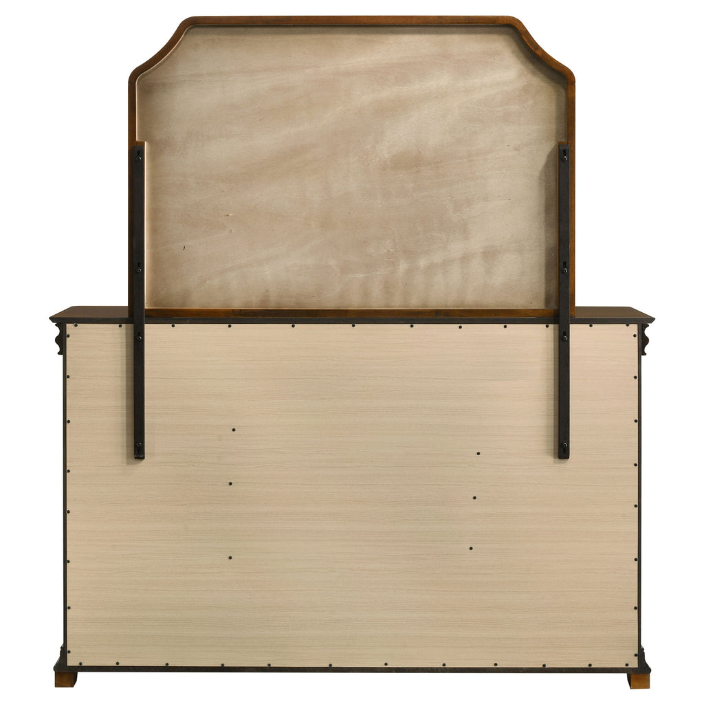 Leonide - 9 Drawer Dresser With Mirror - Cherry
