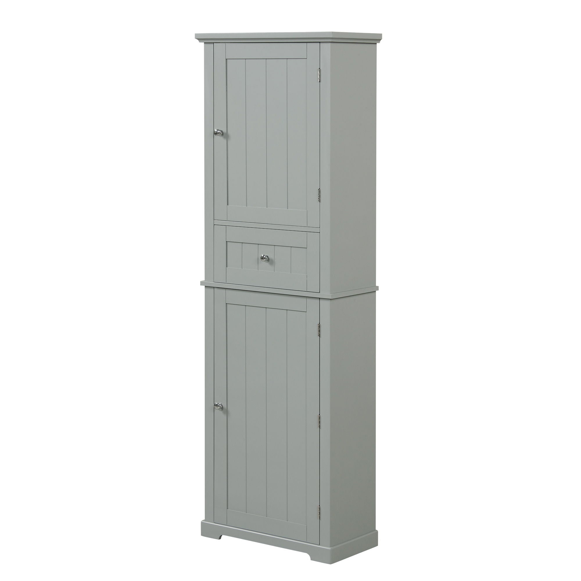 Tall Freestanding Bathroom Storage Cabinet With Drawer And Adjustable Shelf