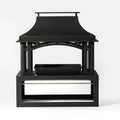Fireplace, 50000 Btu Fire Pit, Wood Burning Chimney For Outside - Black