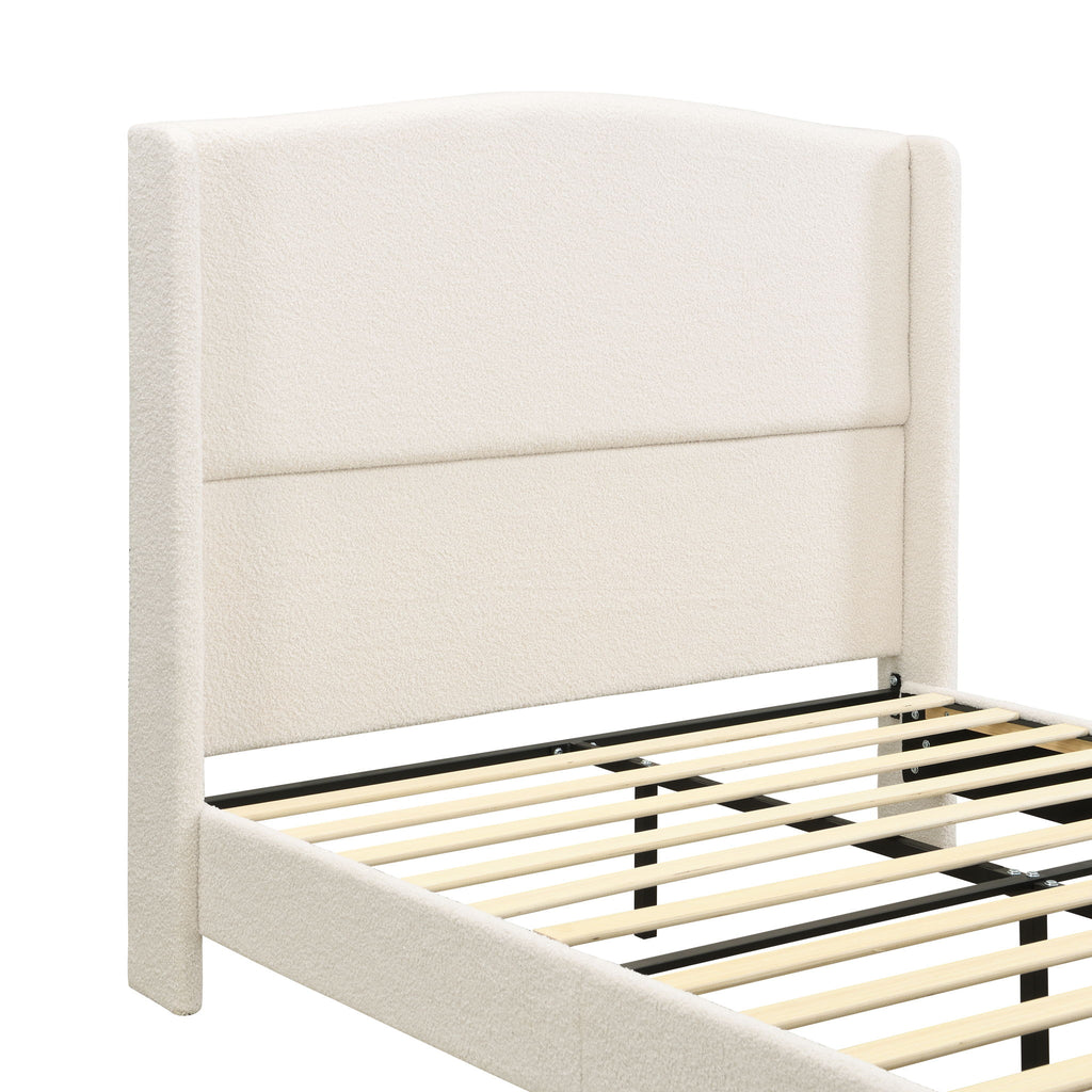 Platform Bed Frame With Tall Headboard And High Footboard