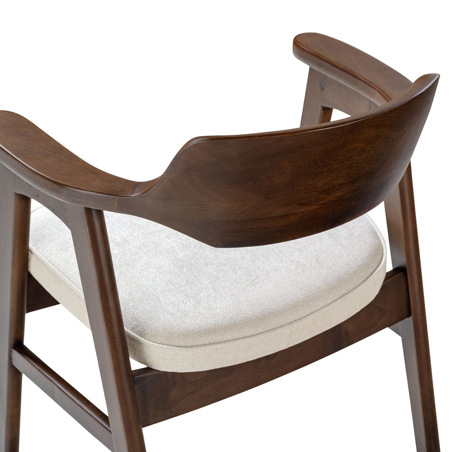 Hayes - Curved Dining Arm Chair - Light Beige