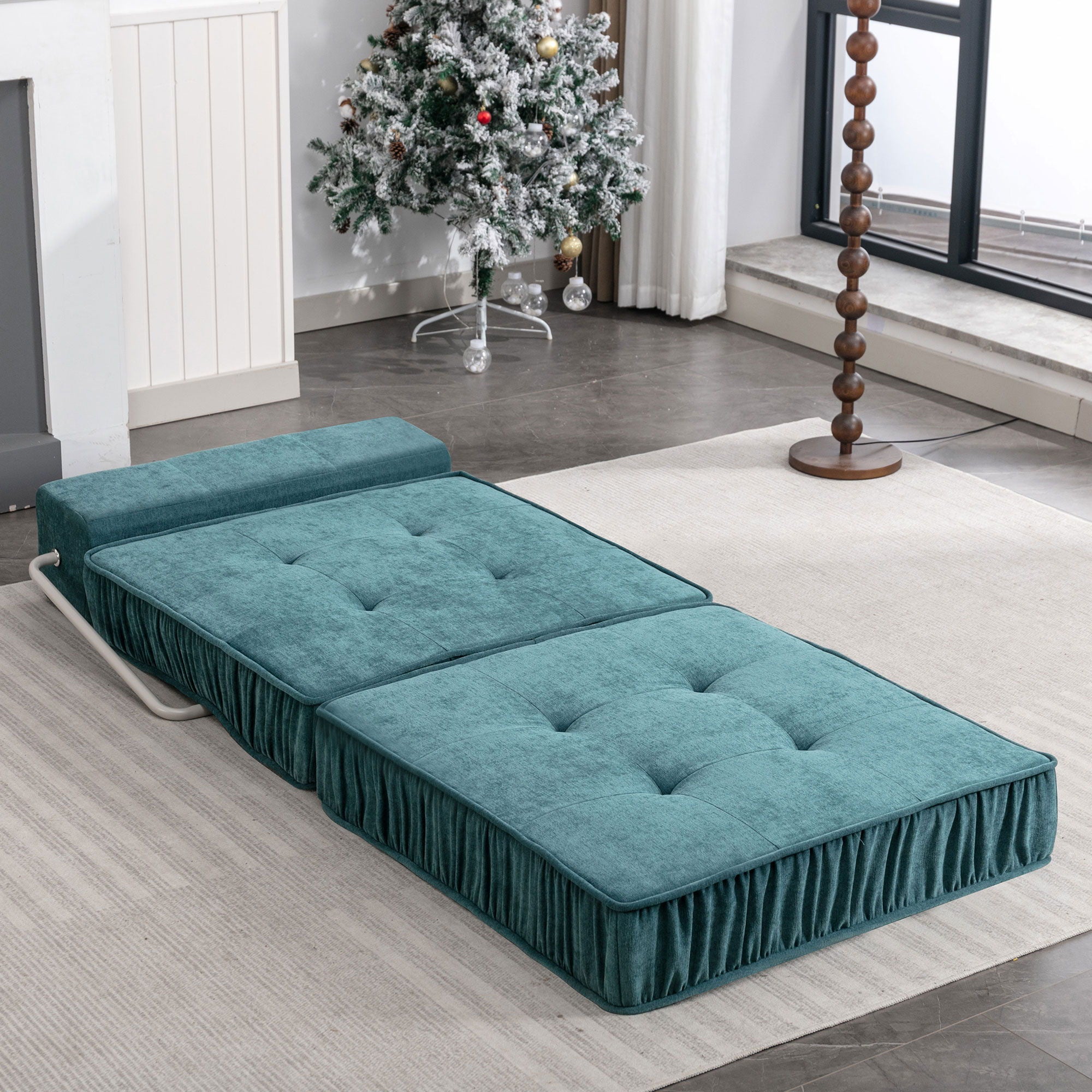 Folding Sofa With Removable Back Cushion, Convertible Futon Sleeper Chair
