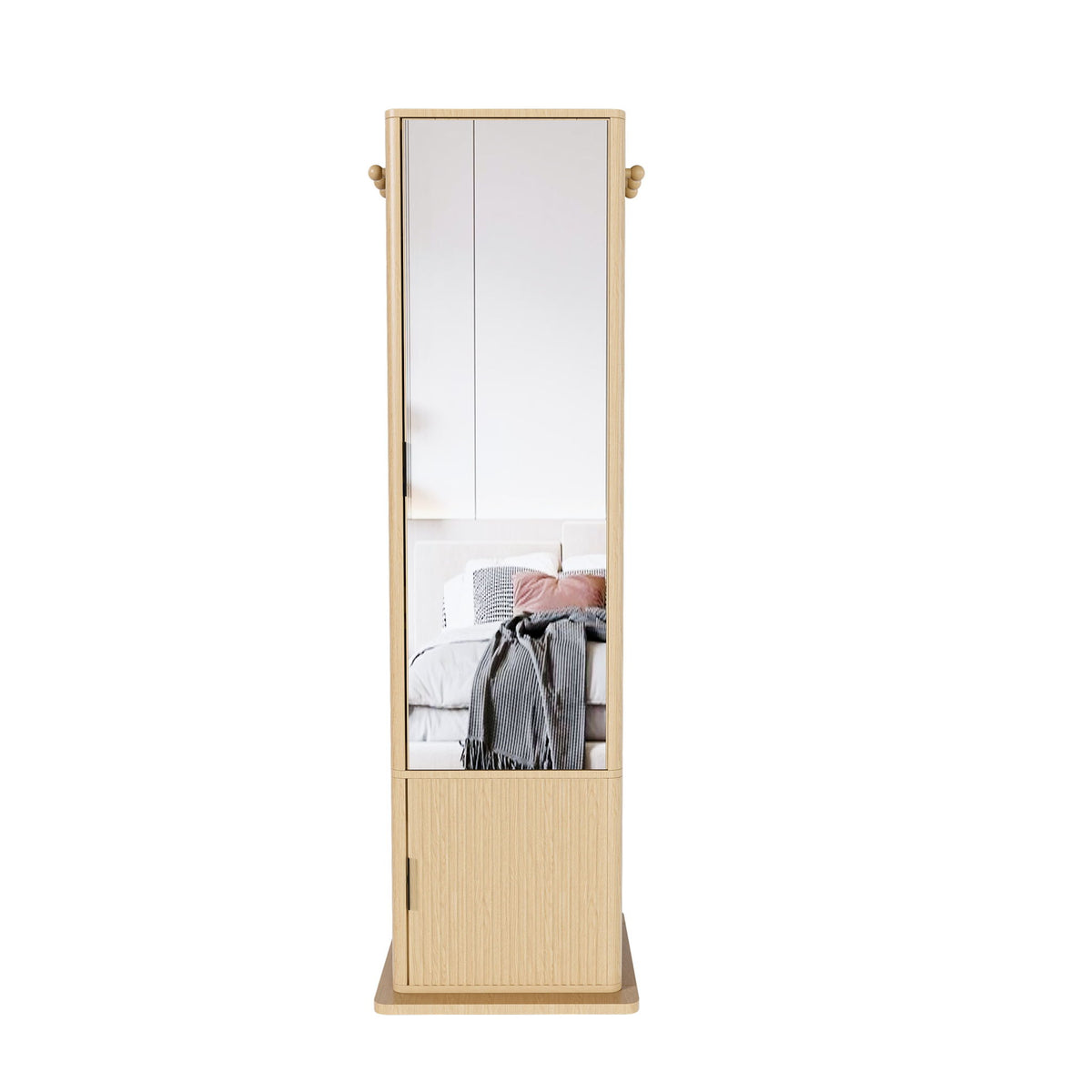360° Rotating Makeup Cabinet With Full Length Mirror