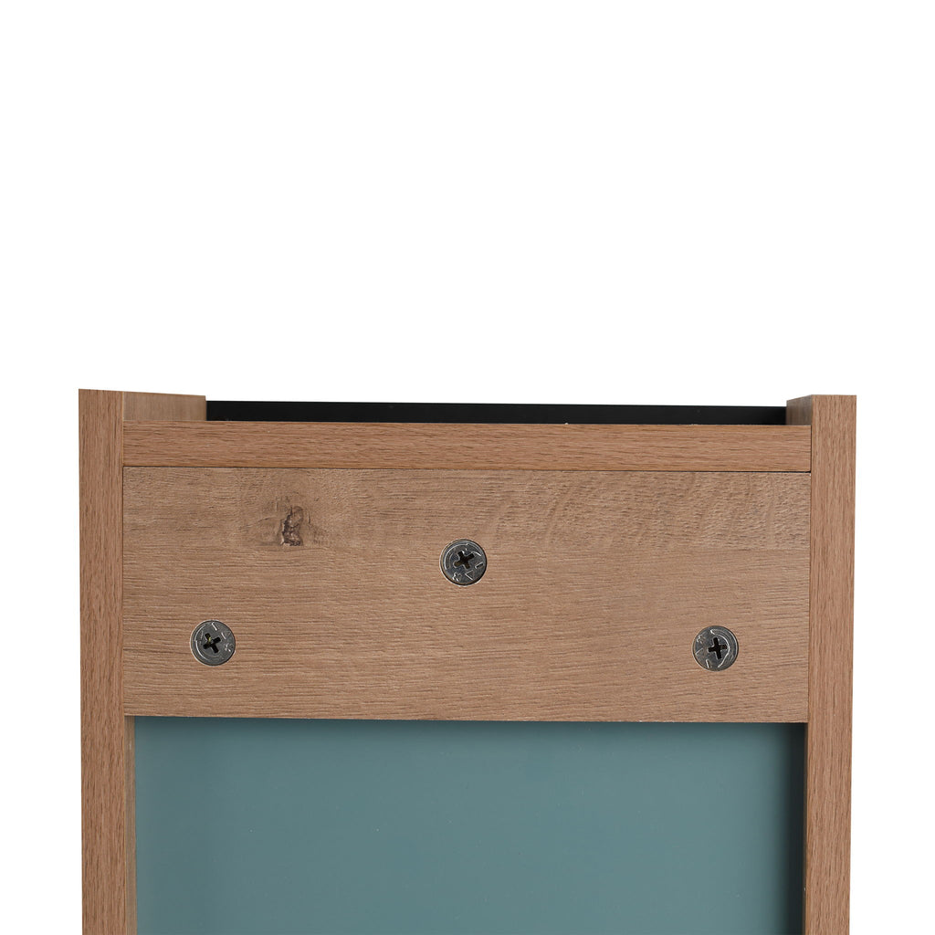 10" Bathroom Wall Mirror Cabinet With Door, Adjustable Shelf - Imitative Oak