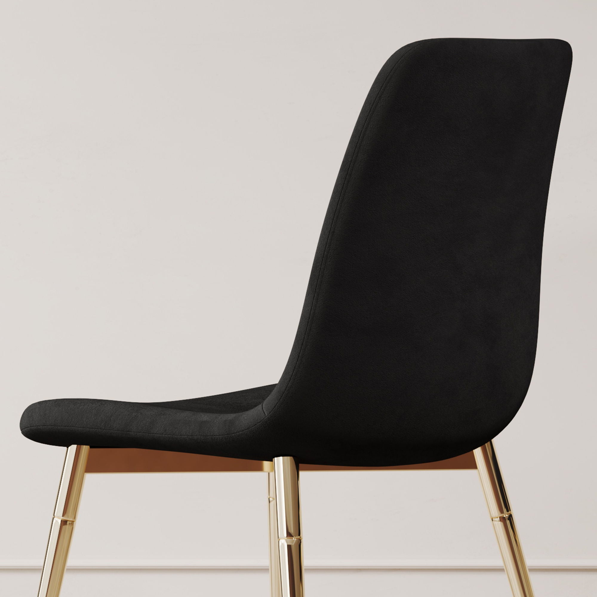 Fabric Dining Chairs, Upholstered Armless Accent Chairs, Classical Appearance And Metal Legs (Set of 4)