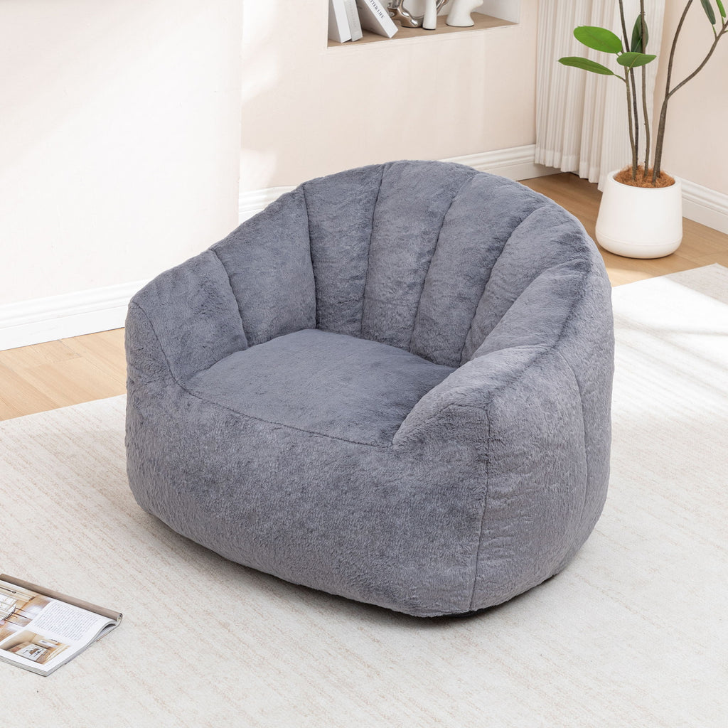 Beanbag Chair, Beanbag Sofa Chair With Armrests Stuffed High Density Foam