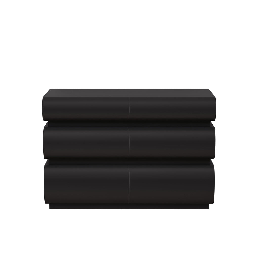 Minimalist Modern 6 Drawer Dresser, Handle Free Design With Wide Storage
