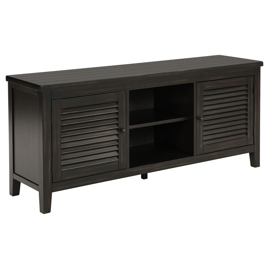 Sutter - 2 Door TV Stand With Mission Design - Dark Brown