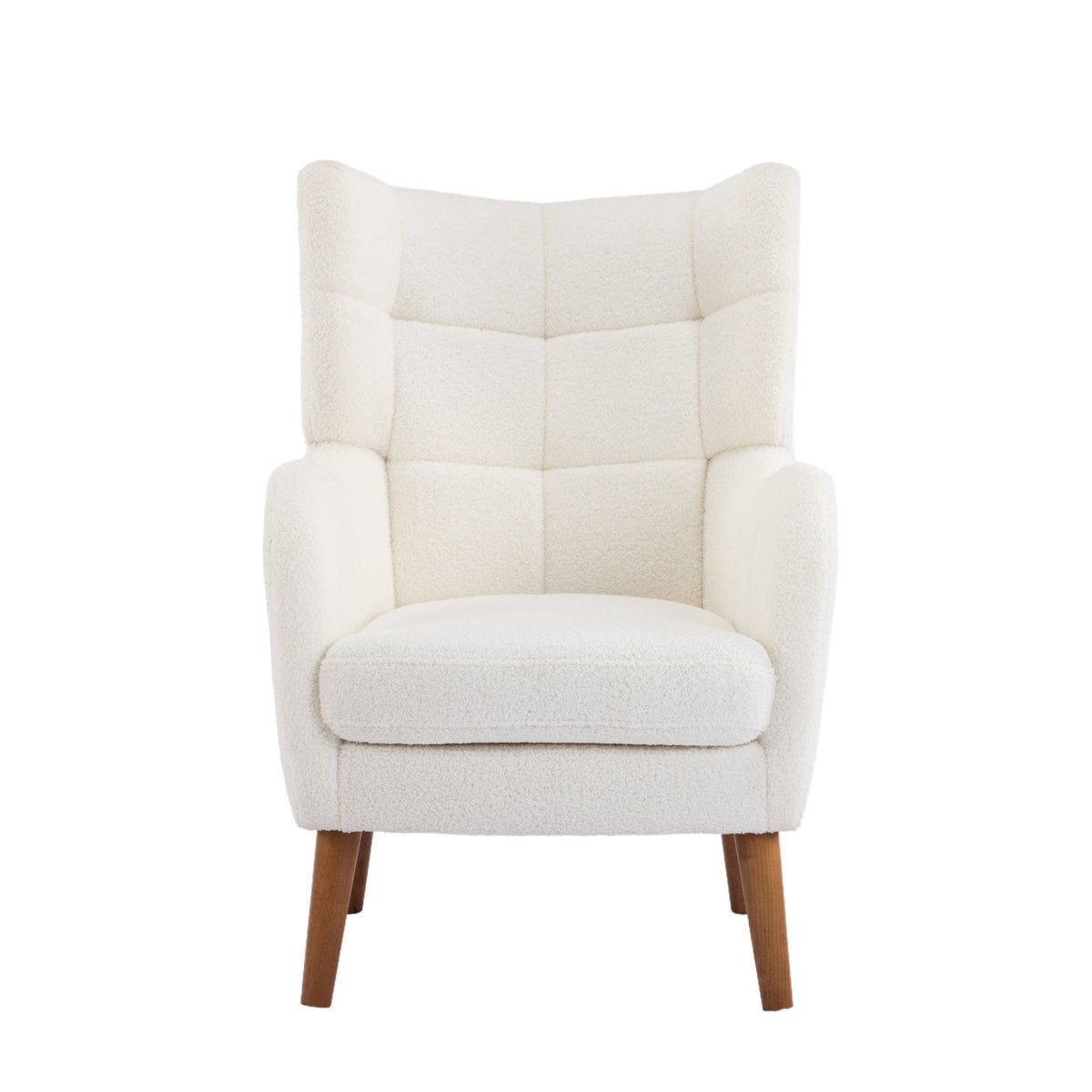 Accent Chair With Birch Wood Legs - White