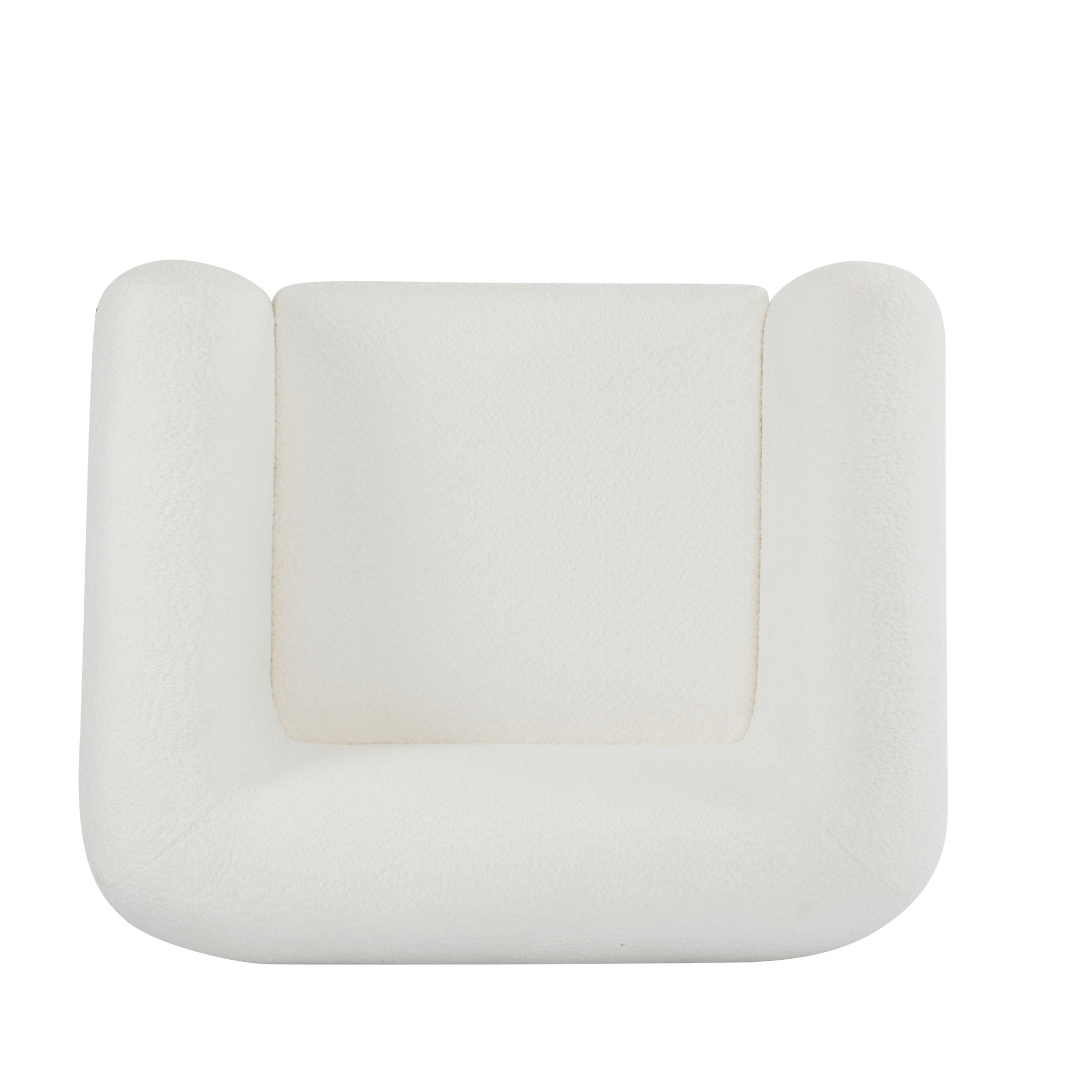 Modern Upholstered Boucle Arm Chair With Tuxedo Design And Triangular Legs