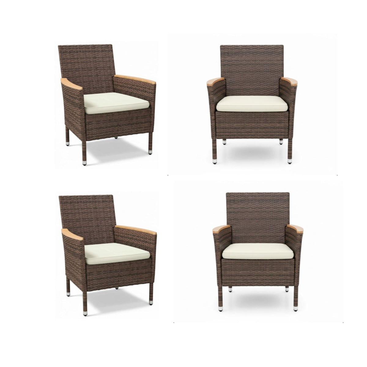 4 Piece All-Weather Patio Dining Chair Set