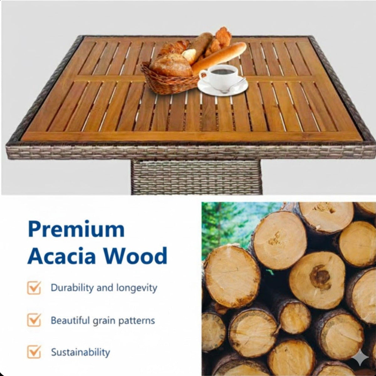 5 Piece Patio Dining Set With Table