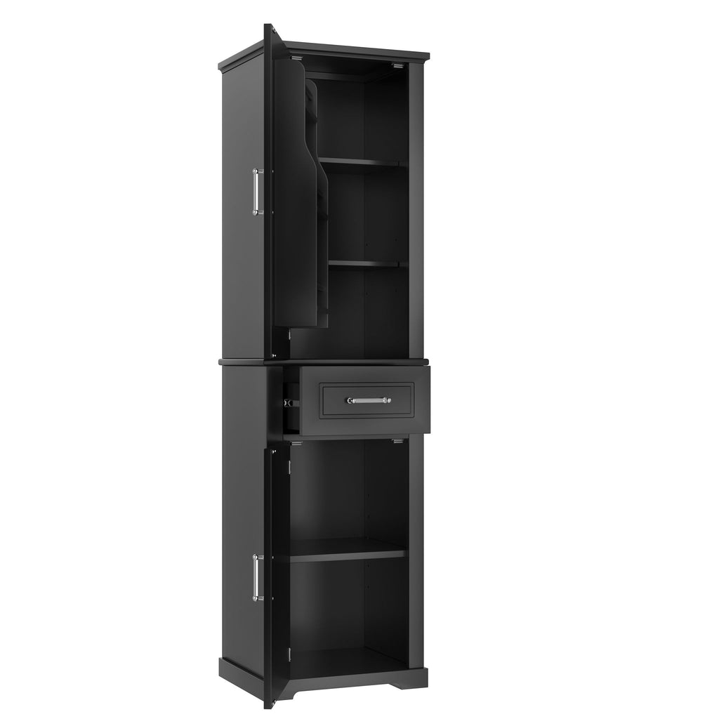 Tall Freestanding Bathroom Storage Cabinet With Adjustable Shelf, 2 Door Design